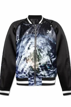Balmain CZARNY Kurtka typu `bomber` z nadrukiem
