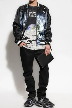 Balmain CZARNY Kurtka typu `bomber` z nadrukiem