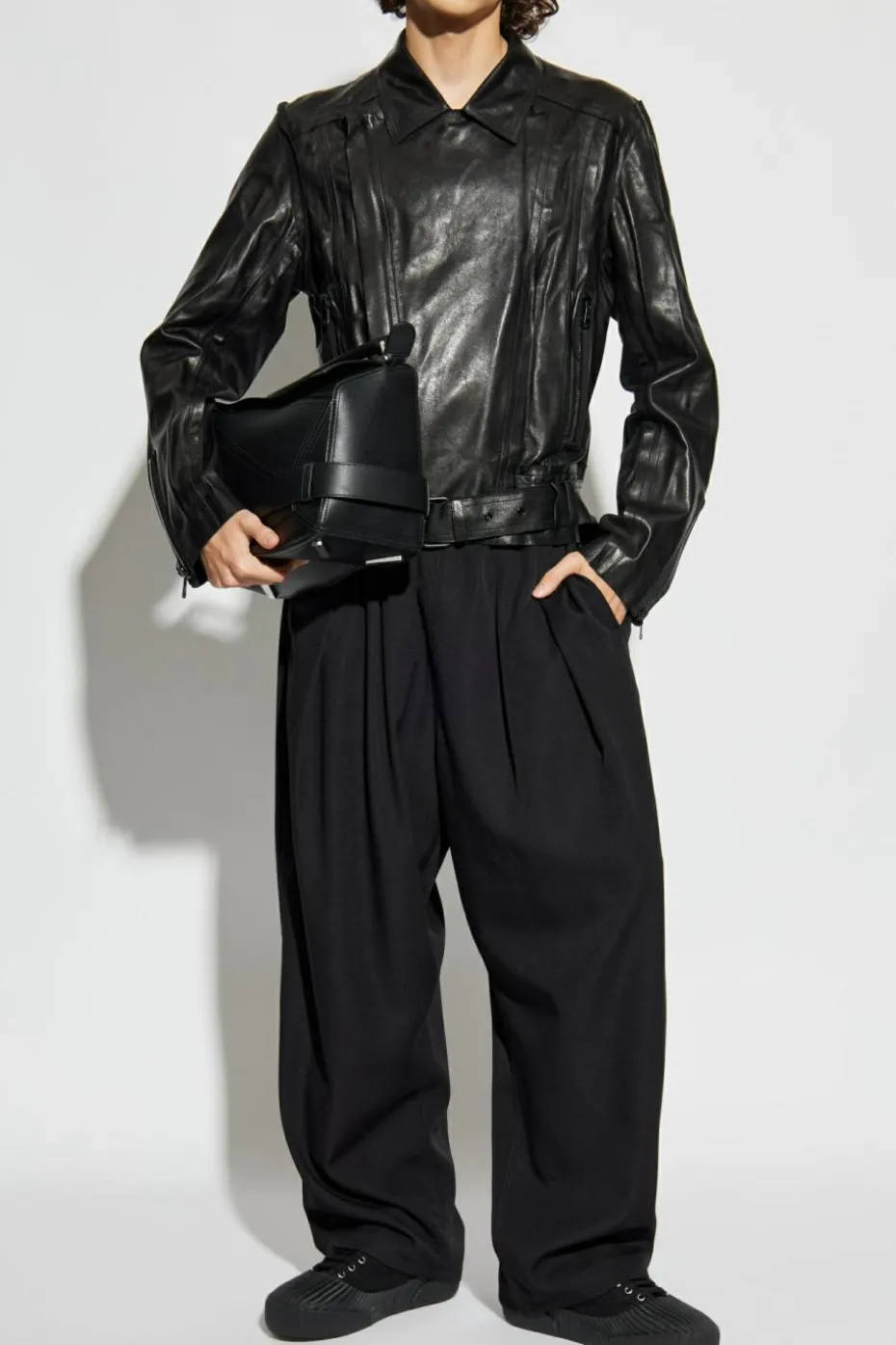 Balmain CZARNY Kurtka z jagnięcej skóry