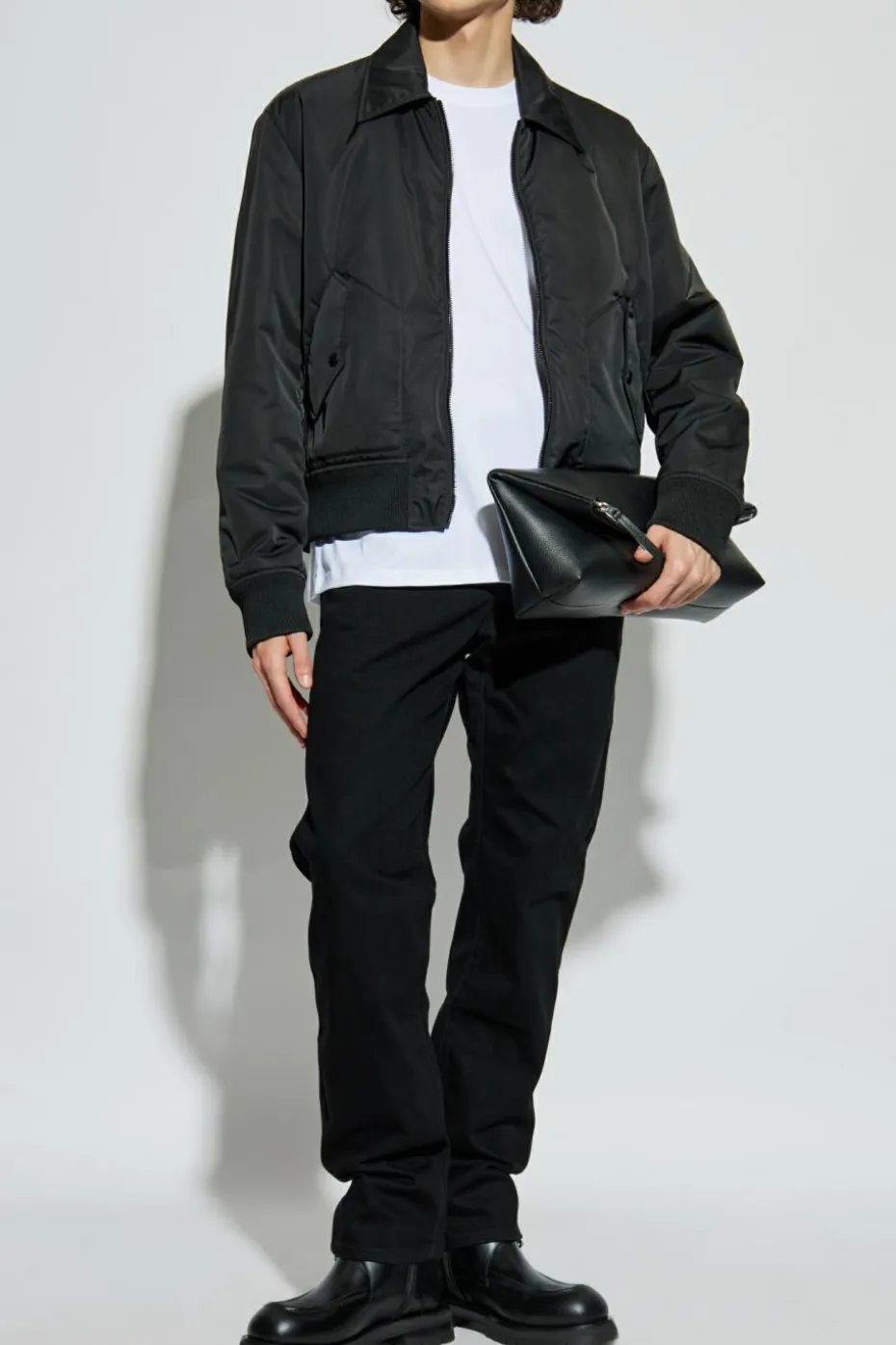 Balmain CZARNY Kurtka z kołnierzem