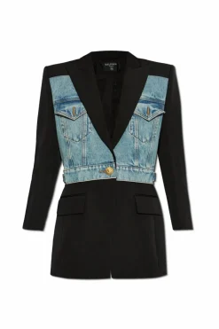 Balmain CZARNY Marynarka z zamkniętymi klapami