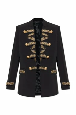 Balmain CZARNY Marynarka z haftowanym wzorem
