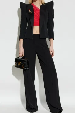 Balmain CZARNY Marynarka z dekoracyjnymi ramionami