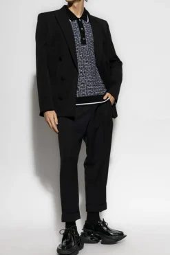 Balmain CZARNY Polo z monogramem