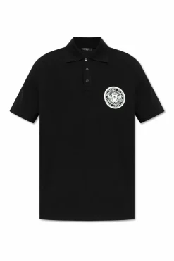 Balmain CZARNY Polo z nadrukowanym logo