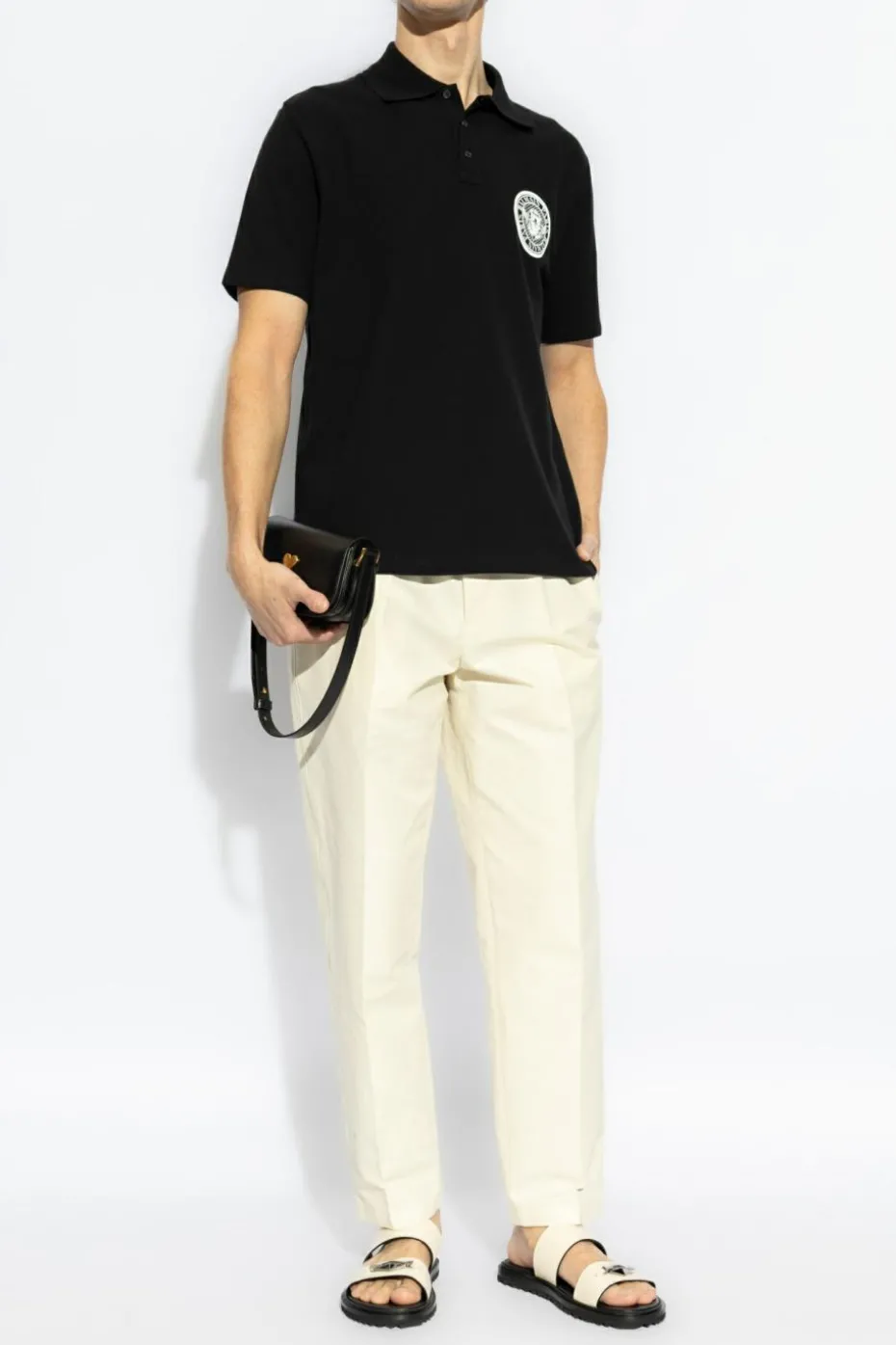 Balmain CZARNY Polo z nadrukowanym logo