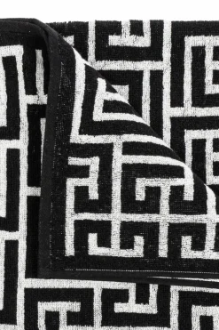 Balmain CZARNY Ręcznik z monogramem