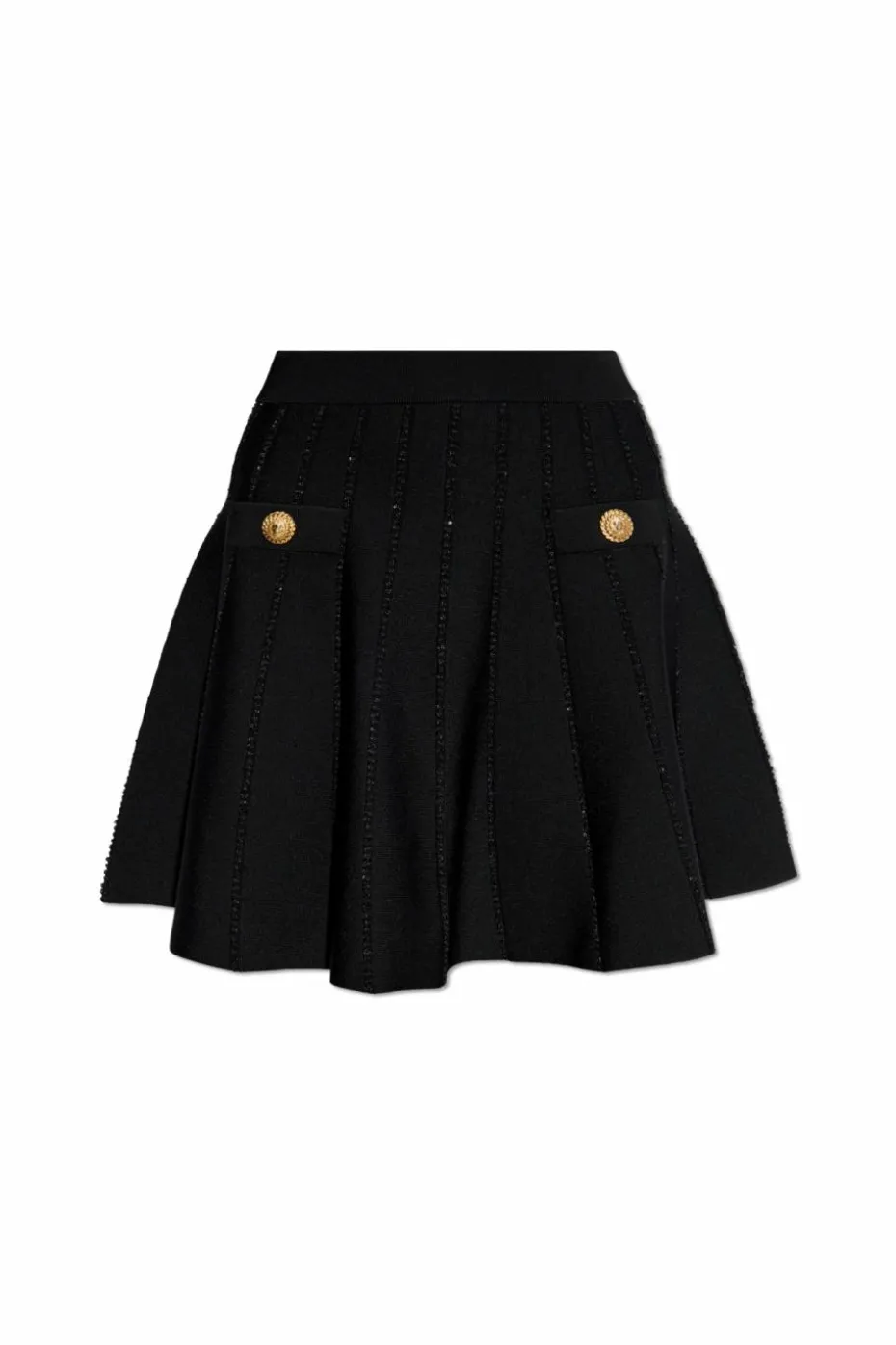 Balmain CZARNY Rozkloszowana spódnica