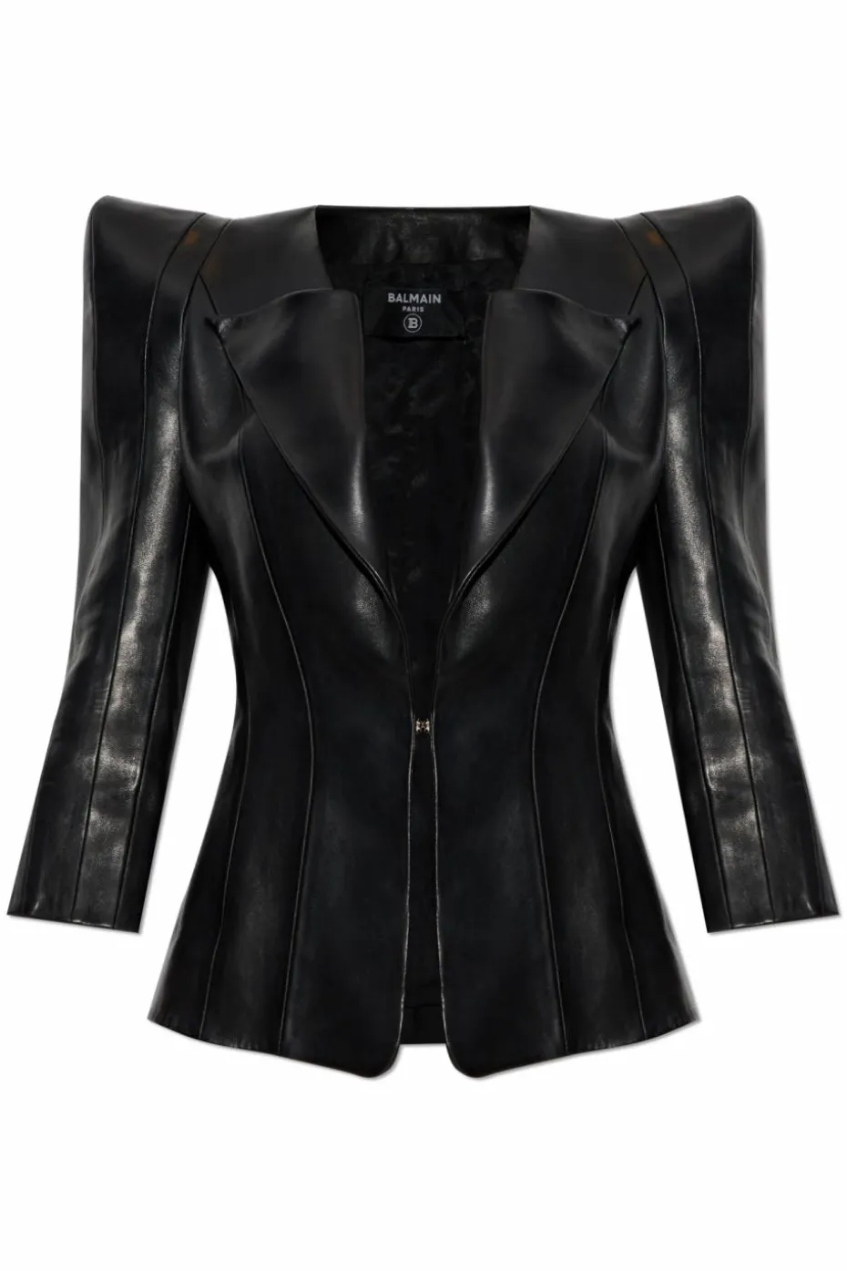 Balmain CZARNY Skórzana kurtka