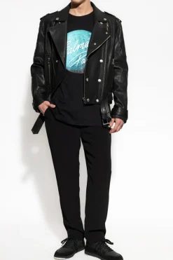Balmain CZARNY Skórzana kurtka