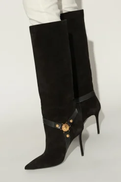 Balmain CZARNY Skórzane kozaki