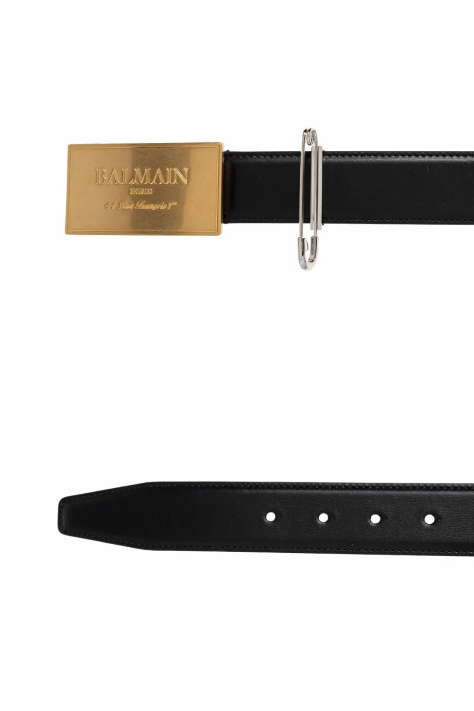 Balmain CZARNY Skórzany pasek