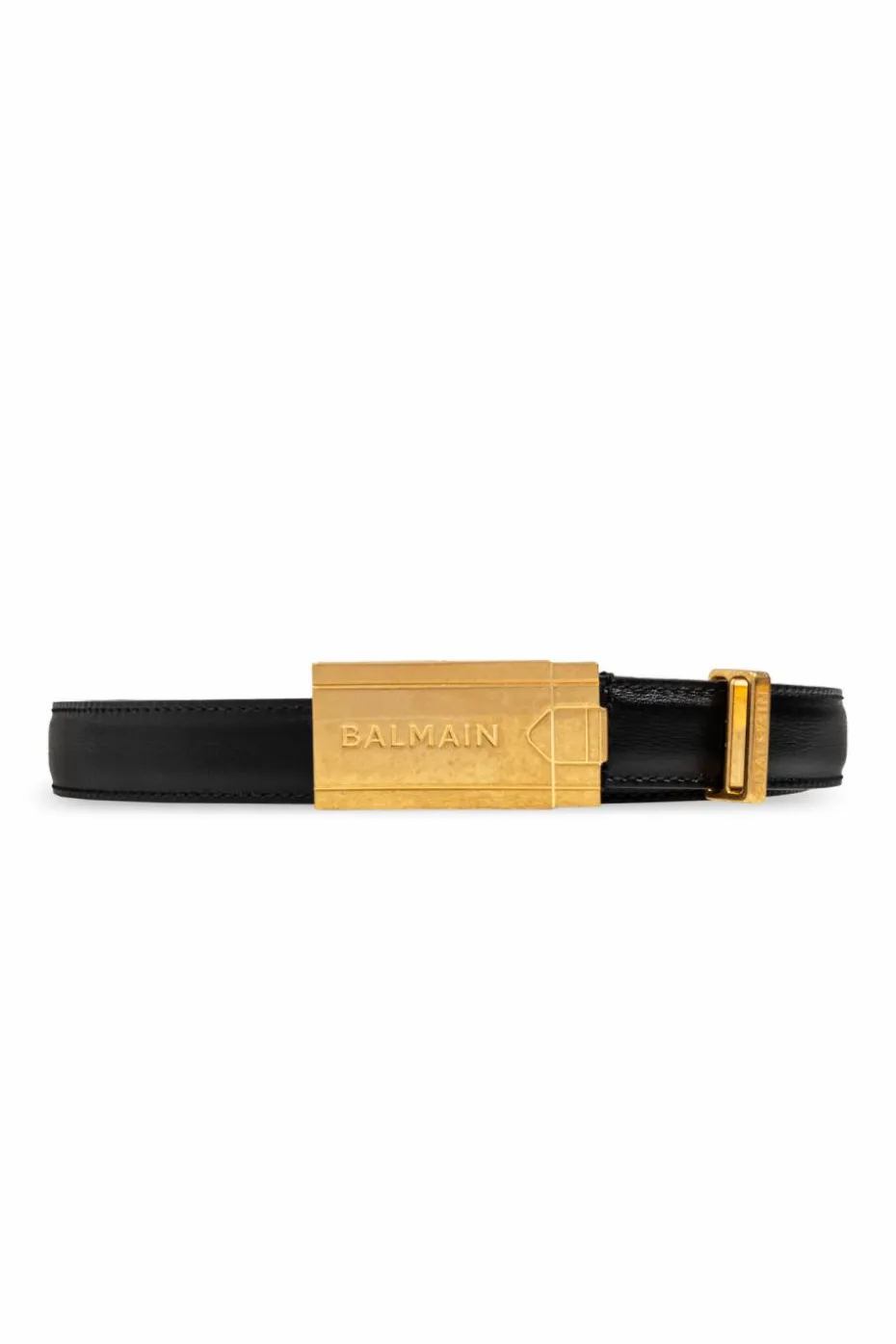 Balmain CZARNY Skórzany pasek