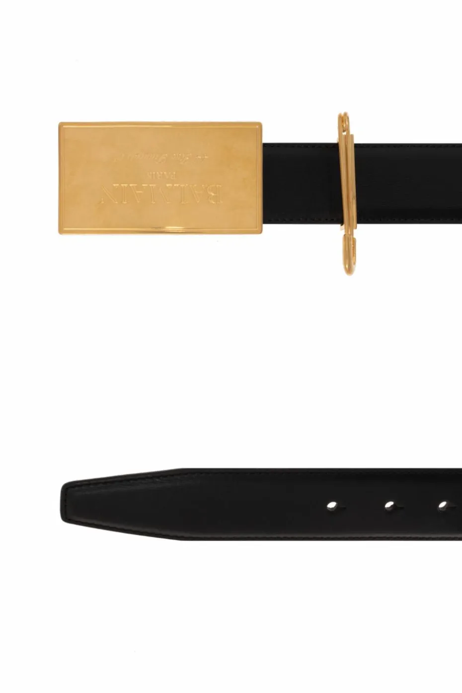 Balmain CZARNY Skórzany pasek
