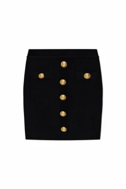 Balmain CZARNY Spódnica z dekoracyjnymi guzikami