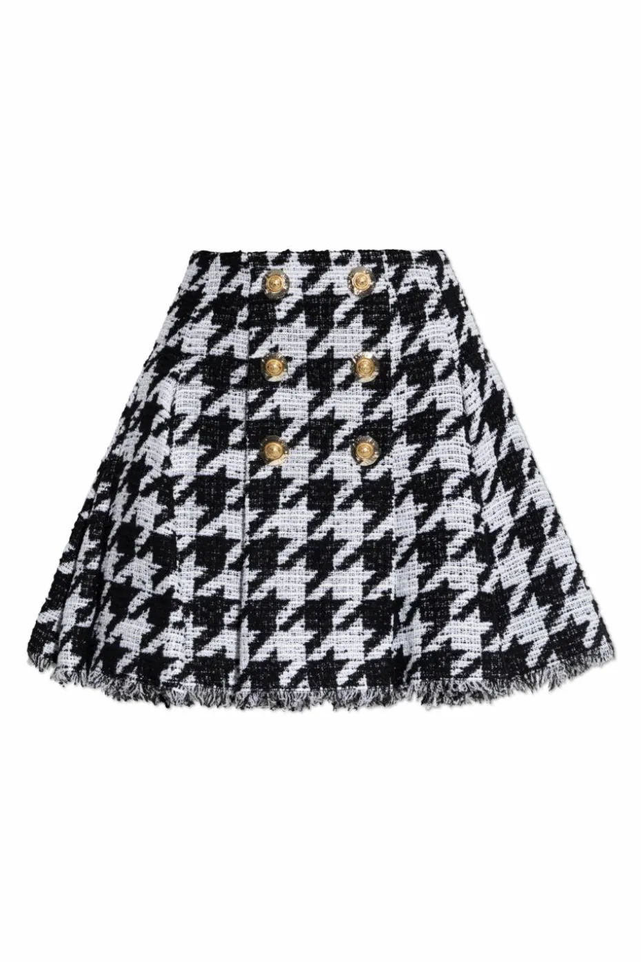 Balmain CZARNY Spódnica ze wzorem w pepitkę