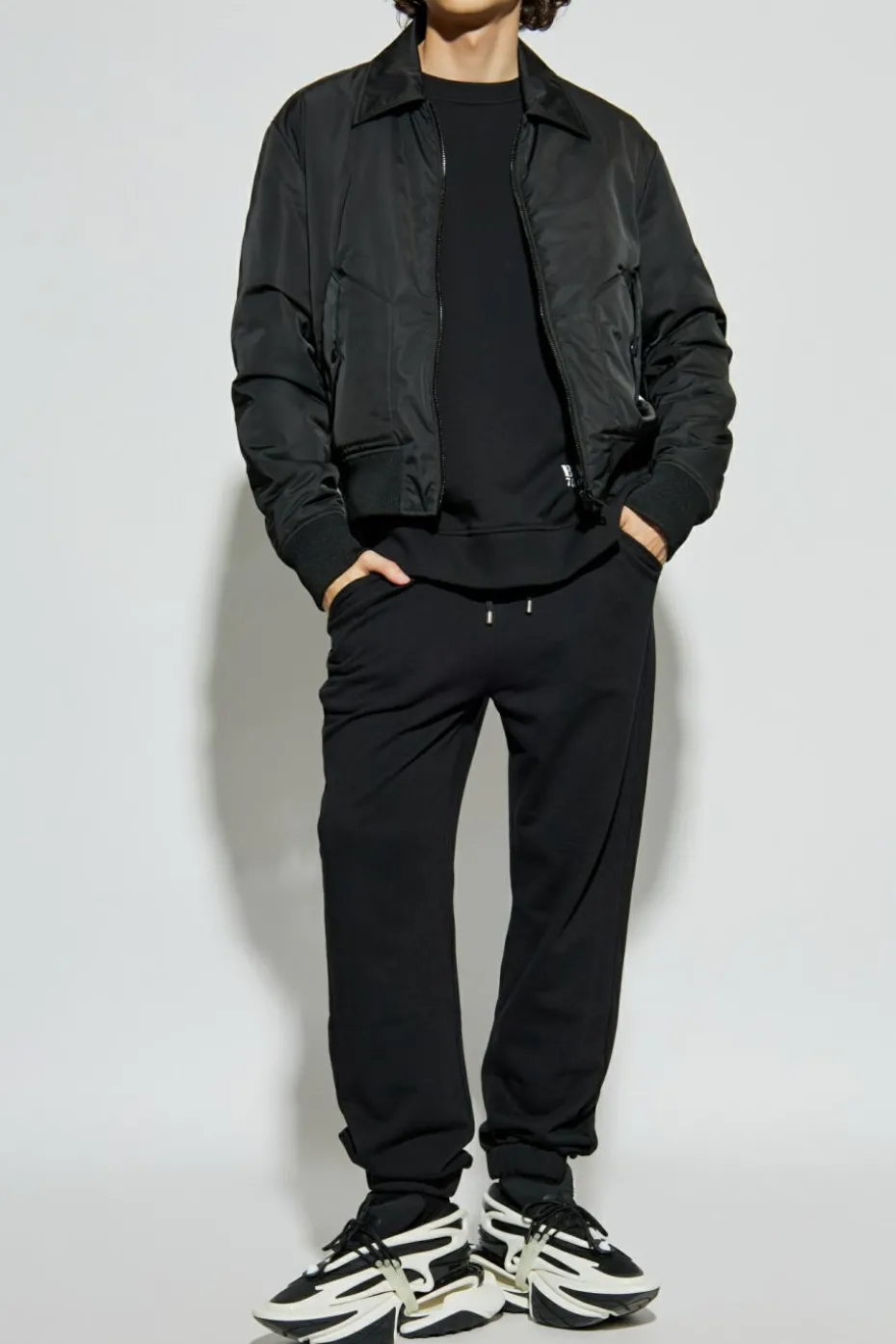 Balmain CZARNY Spodnie dresowe z nadrukowanym logo