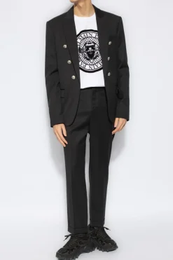 Balmain CZARNY Spodnie w kant