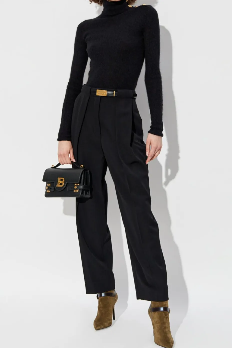 Balmain CZARNY Spodnie w kant