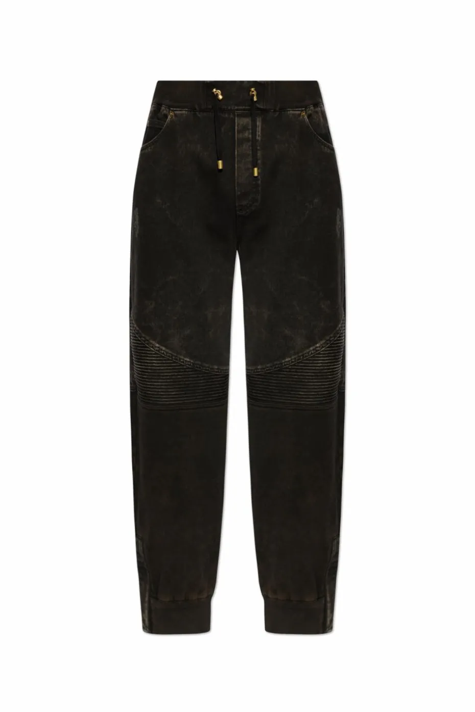 Balmain CZARNY Spodnie z efektem `vintage`