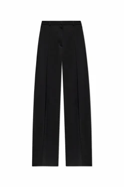 Balmain CZARNY Spodnie z przeszyciem na nogawkach