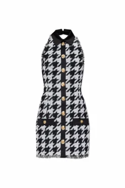 Balmain CZARNY Sukienka w pepitkę