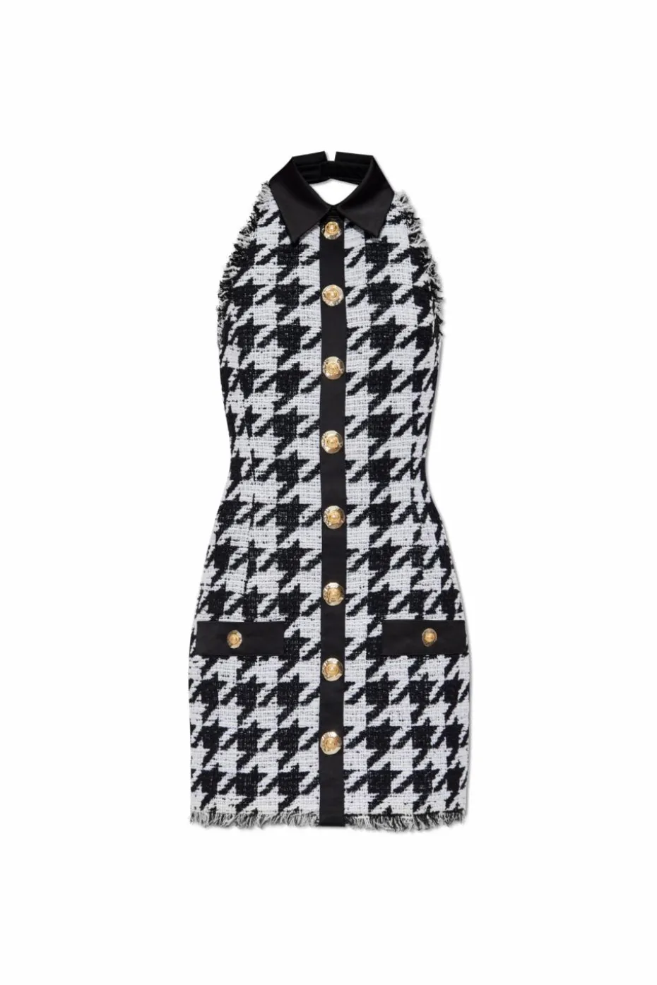 Balmain CZARNY Sukienka w pepitkę