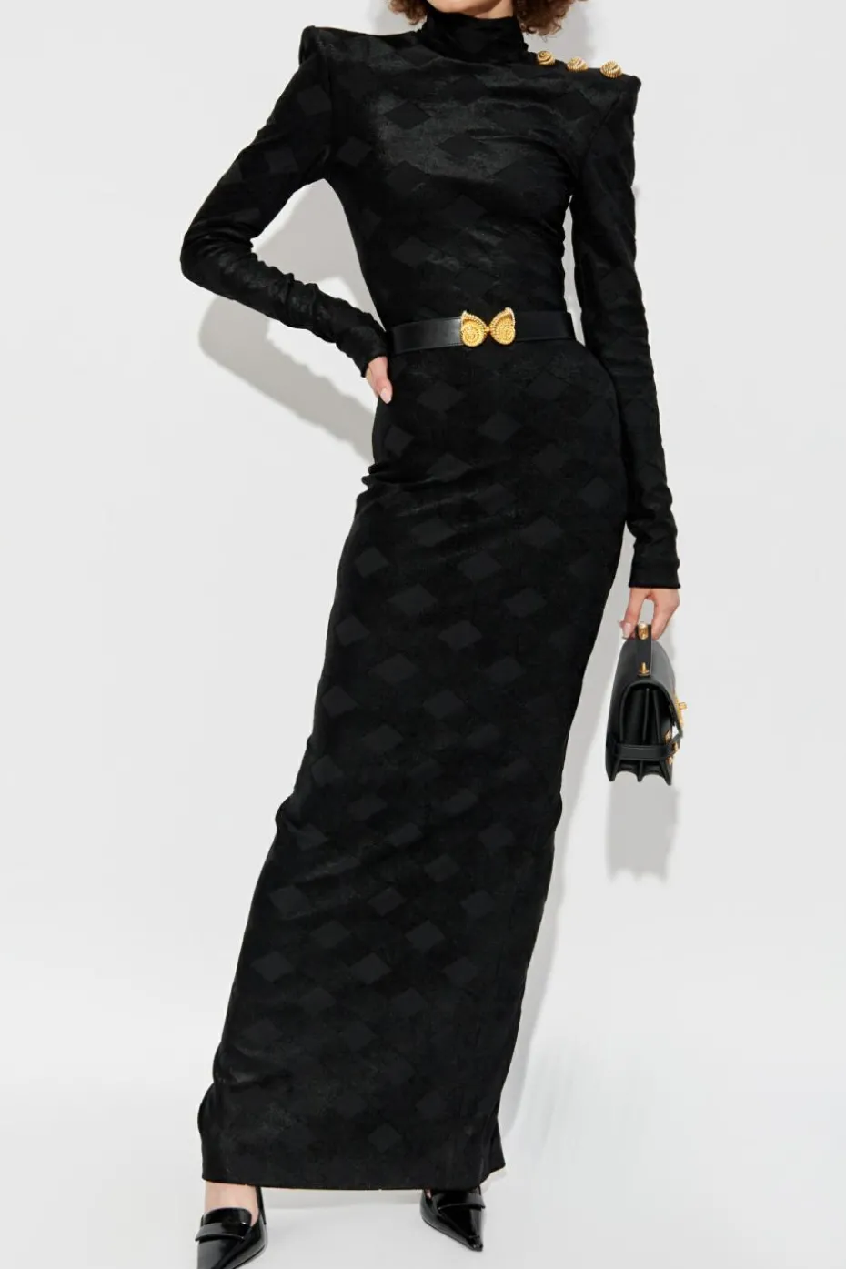 Balmain CZARNY Sukienka ze stójką