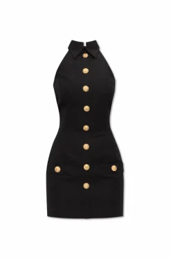 Balmain CZARNY Sukienka z kołnierzem