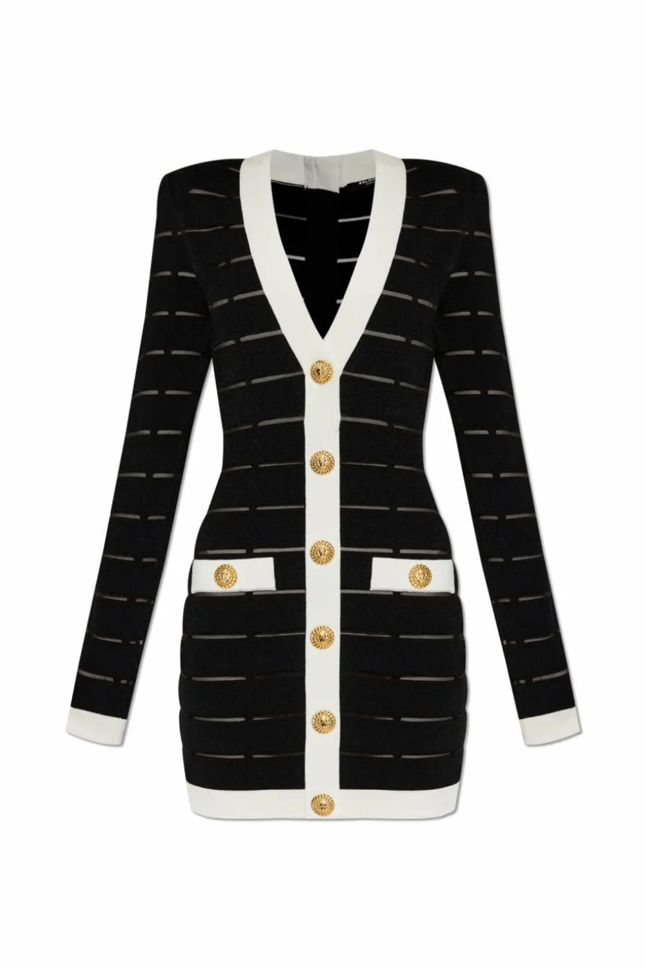 Balmain CZARNY Sukienka z transparentnymi wstawkami