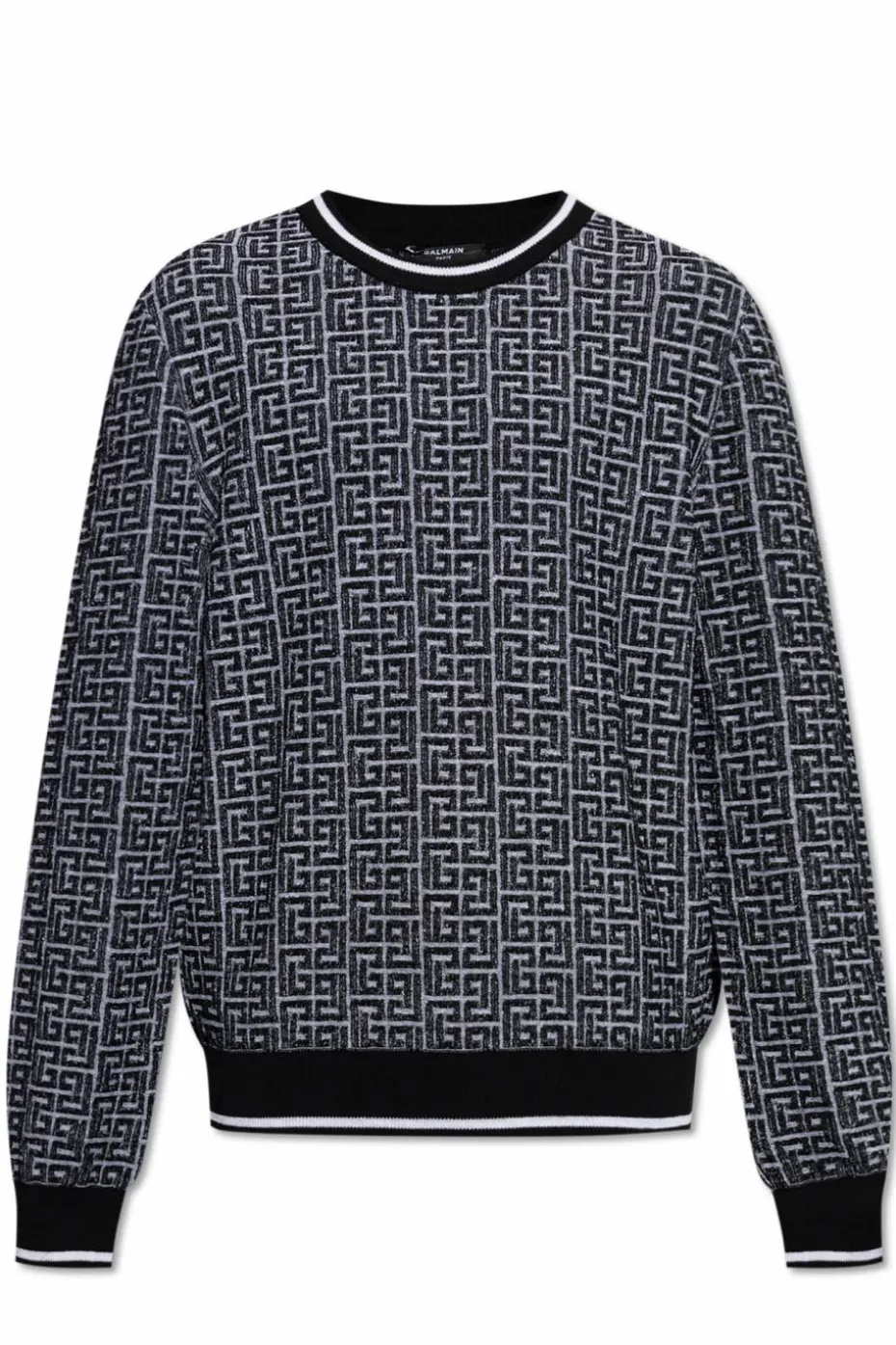 Balmain CZARNY Sweter z monogramem