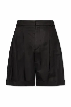 Balmain CZARNY Szorty z zaszewkami