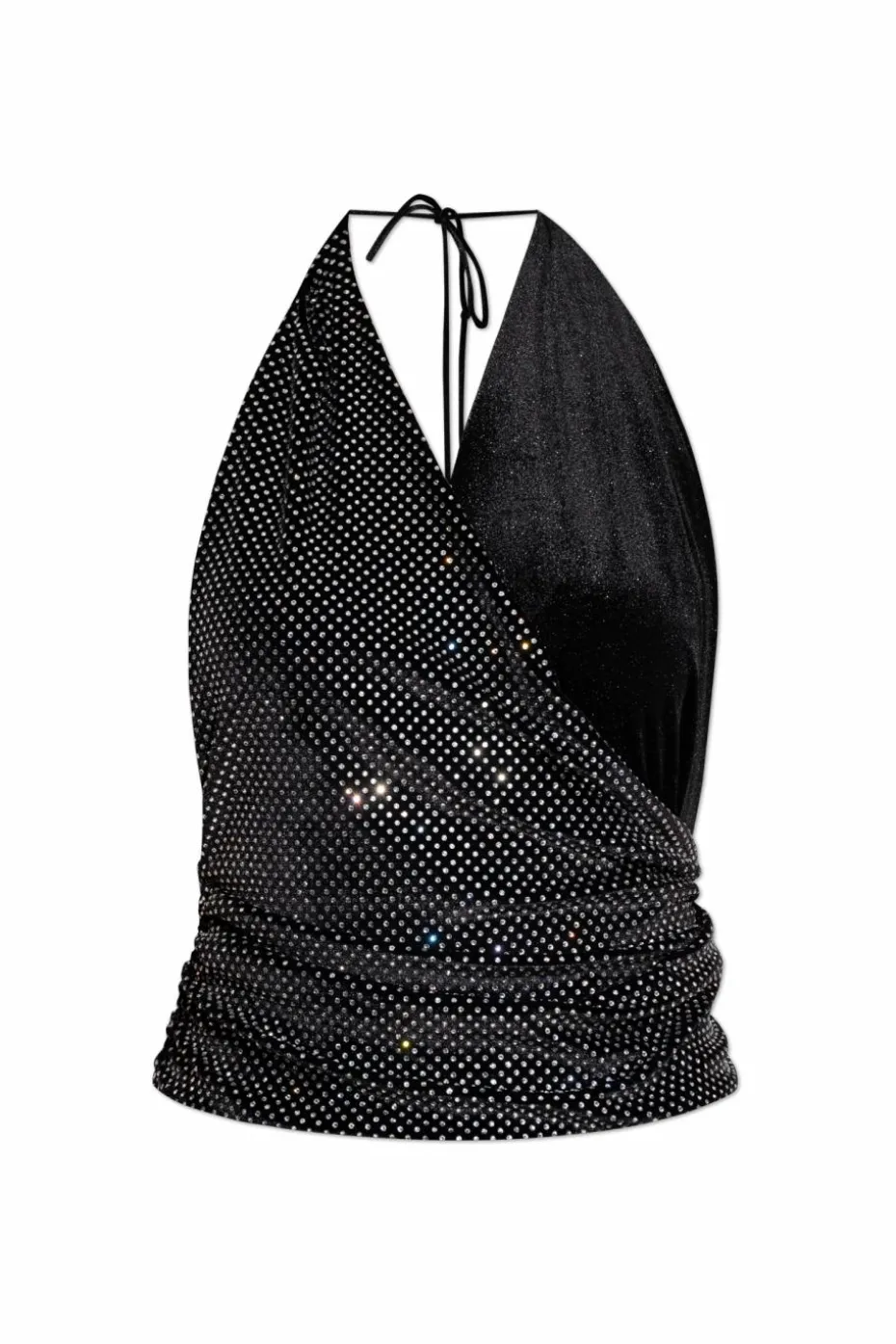 Balmain CZARNY Top z połyskującymi cekinami