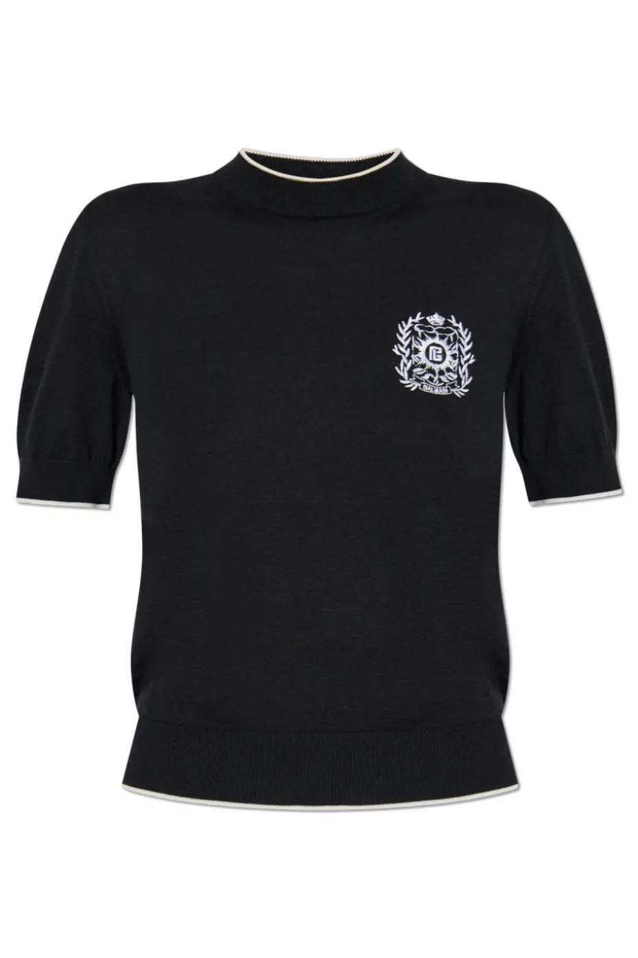 Balmain CZARNY Top z wyszytym logo