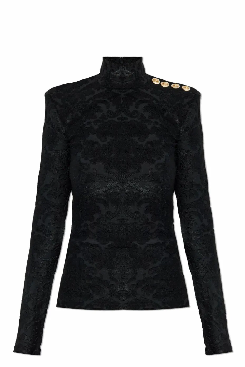 Balmain CZARNY Top ze stójką