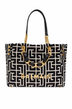 Balmain CZARNY Torba `1945 Soft` typu `shopper`