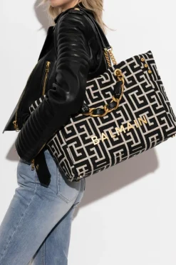 Balmain CZARNY Torba `1945 Soft` typu `shopper`