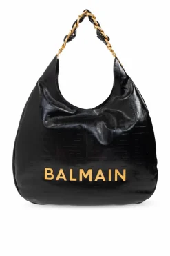 Balmain CZARNY Torba `1945 Soft Moon Large` typu `hobo`