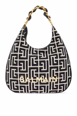 Balmain CZARNY Torba na ramię `1945 Soft Large`