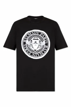 Balmain CZARNY T-shirt typu ‘oversize’