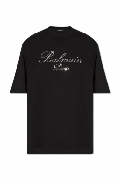 Balmain CZARNY T-shirt typu ‘oversize’
