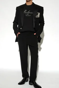 Balmain CZARNY T-shirt typu ‘oversize’