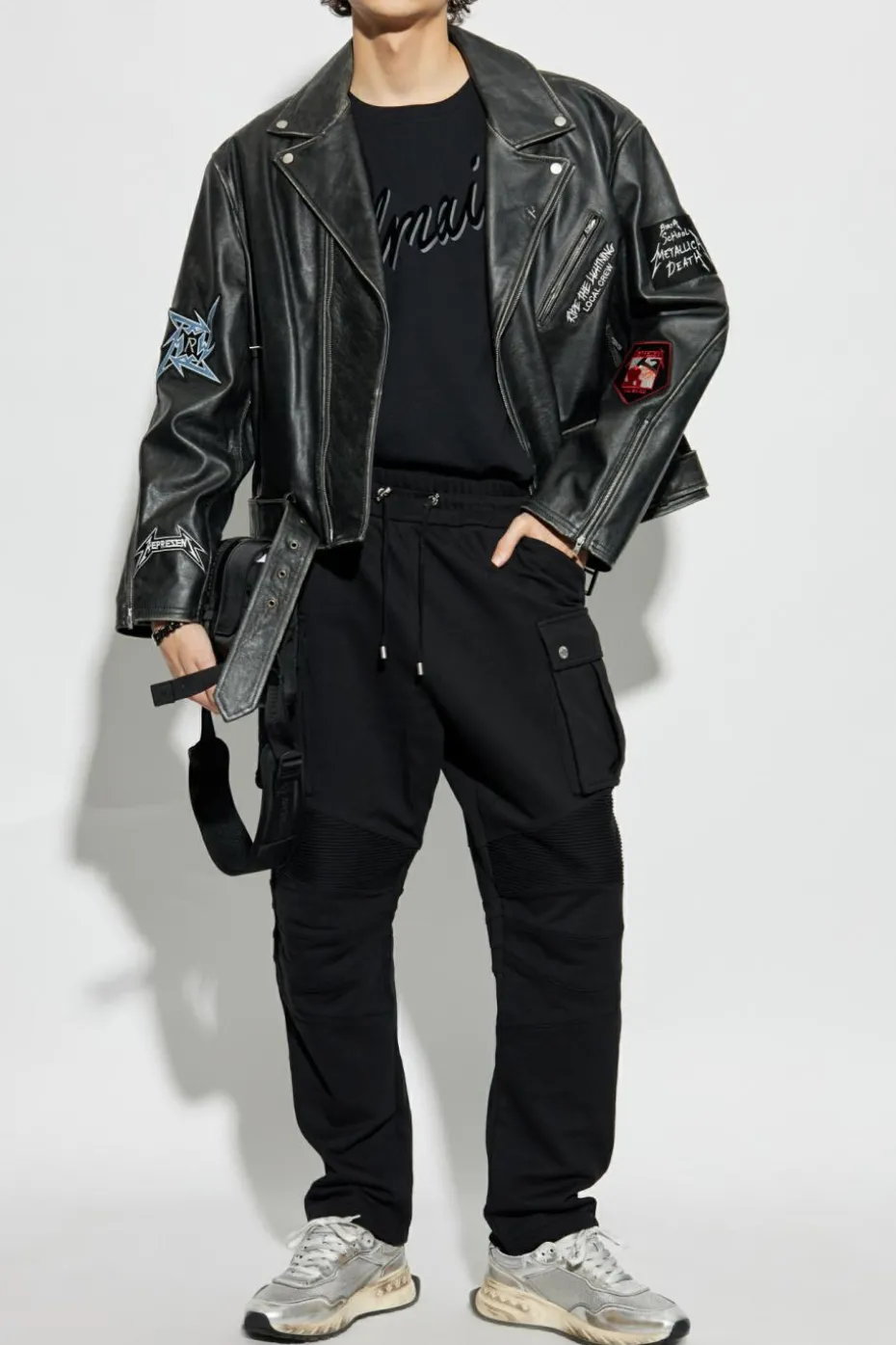 Balmain CZARNY T-shirt typu `oversize`