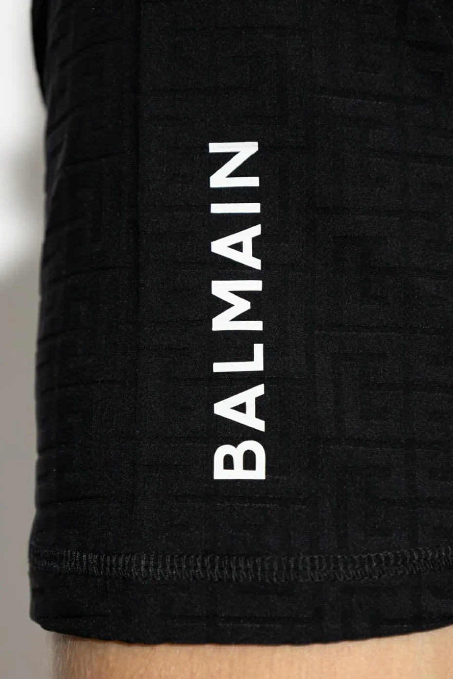 Balmain CZARNY T-shirt z monogramem