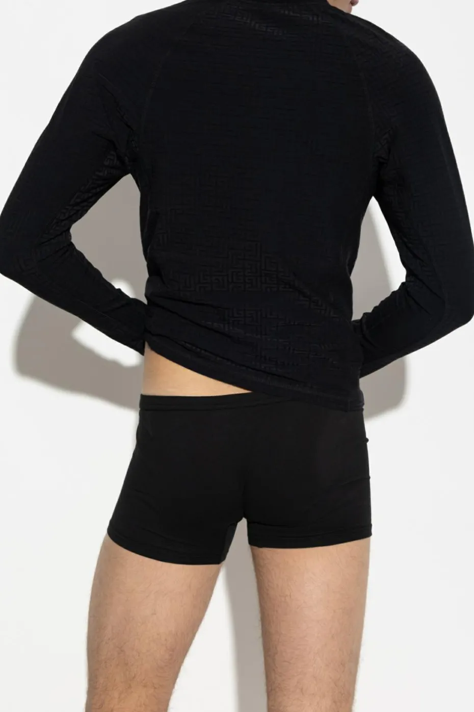 Balmain CZARNY T-shirt z monogramem