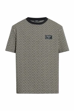 Balmain CZARNY T-shirt z monogramem