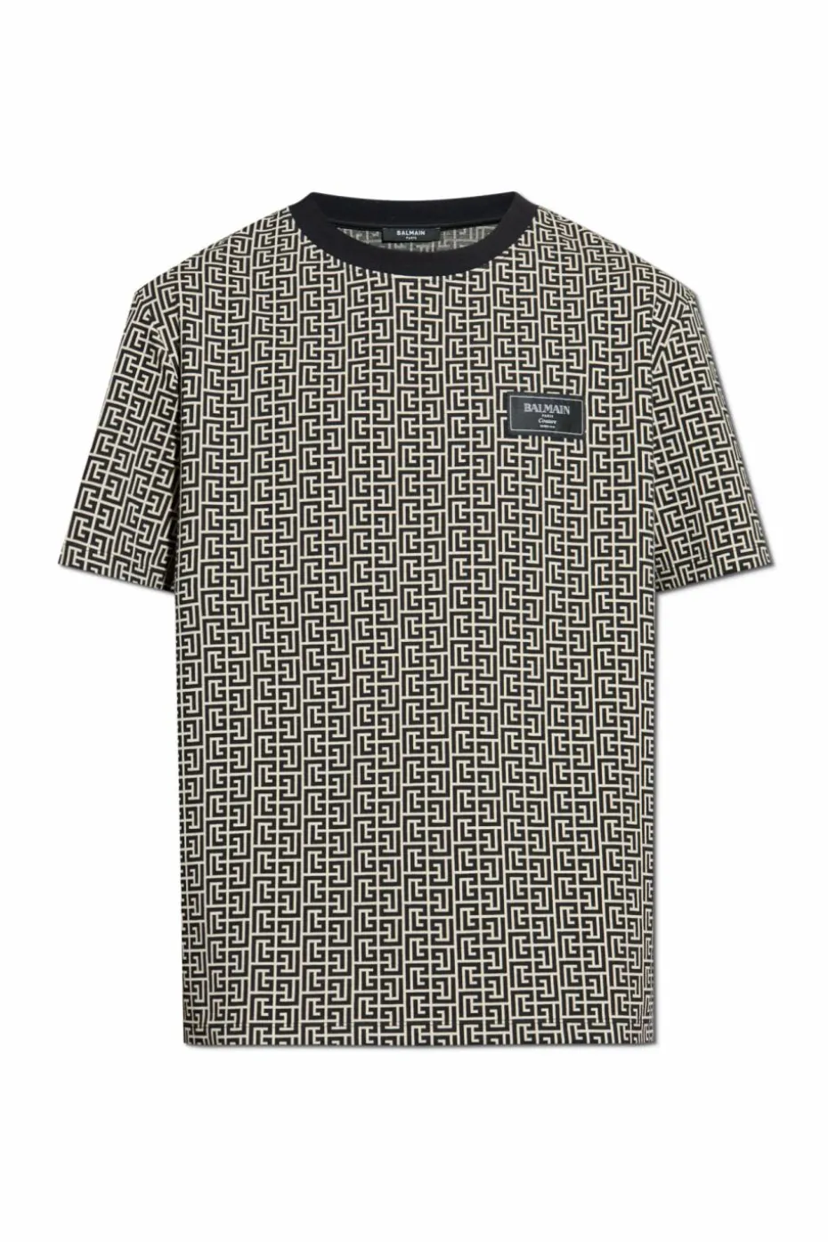 Balmain CZARNY T-shirt z monogramem