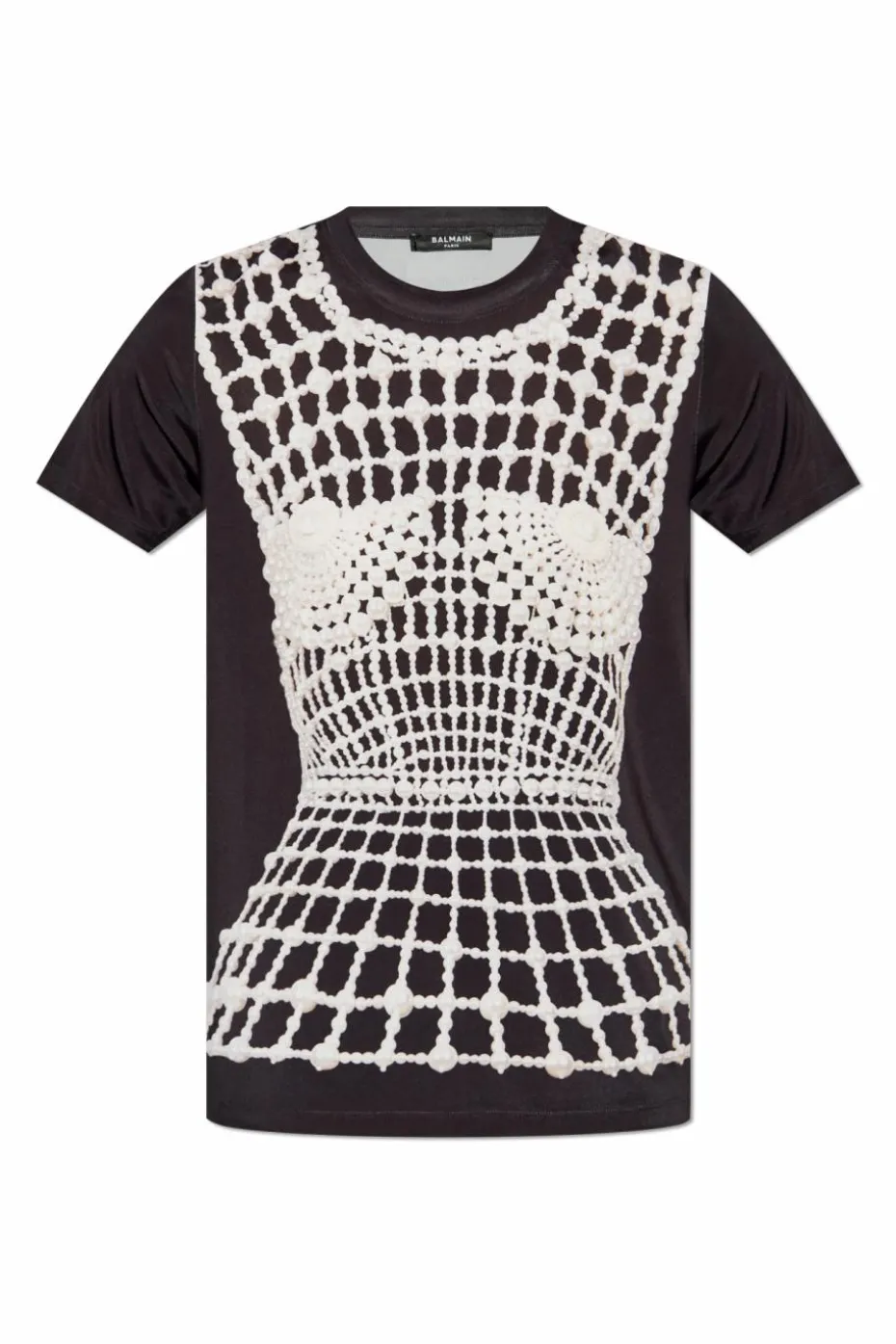 Balmain CZARNY T-shirt z nadrukiem