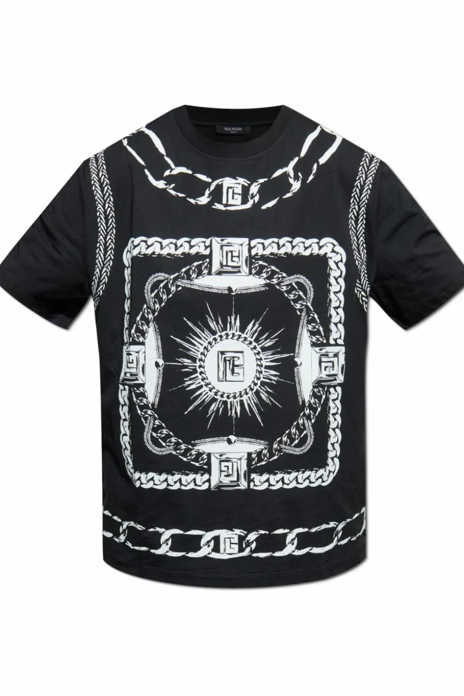 Balmain CZARNY T-shirt z nadrukiem