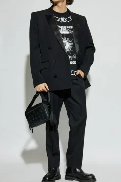 Balmain CZARNY T-shirt z nadrukiem